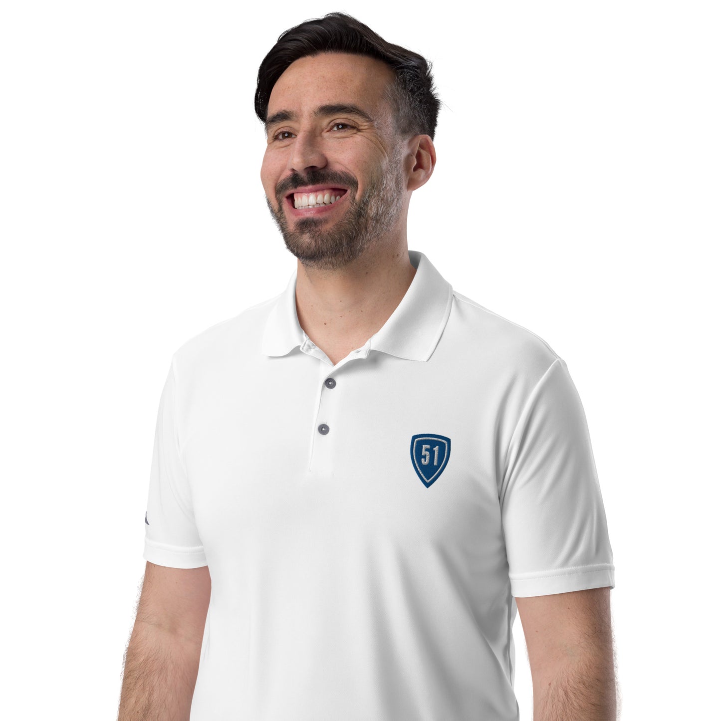 Blue Shield 51 Logo Adidas performance polo shirt
