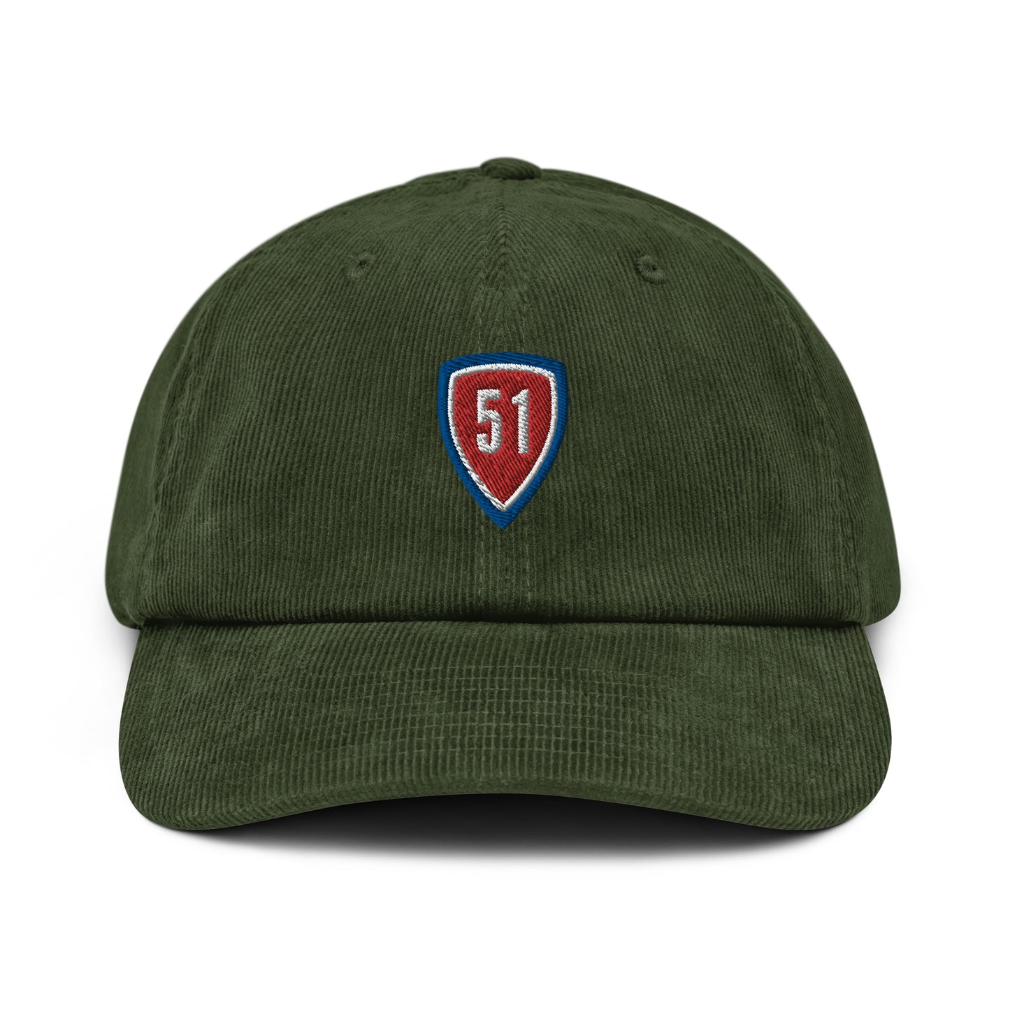 Red/Blue Shield 51 Logo Corduroy hat