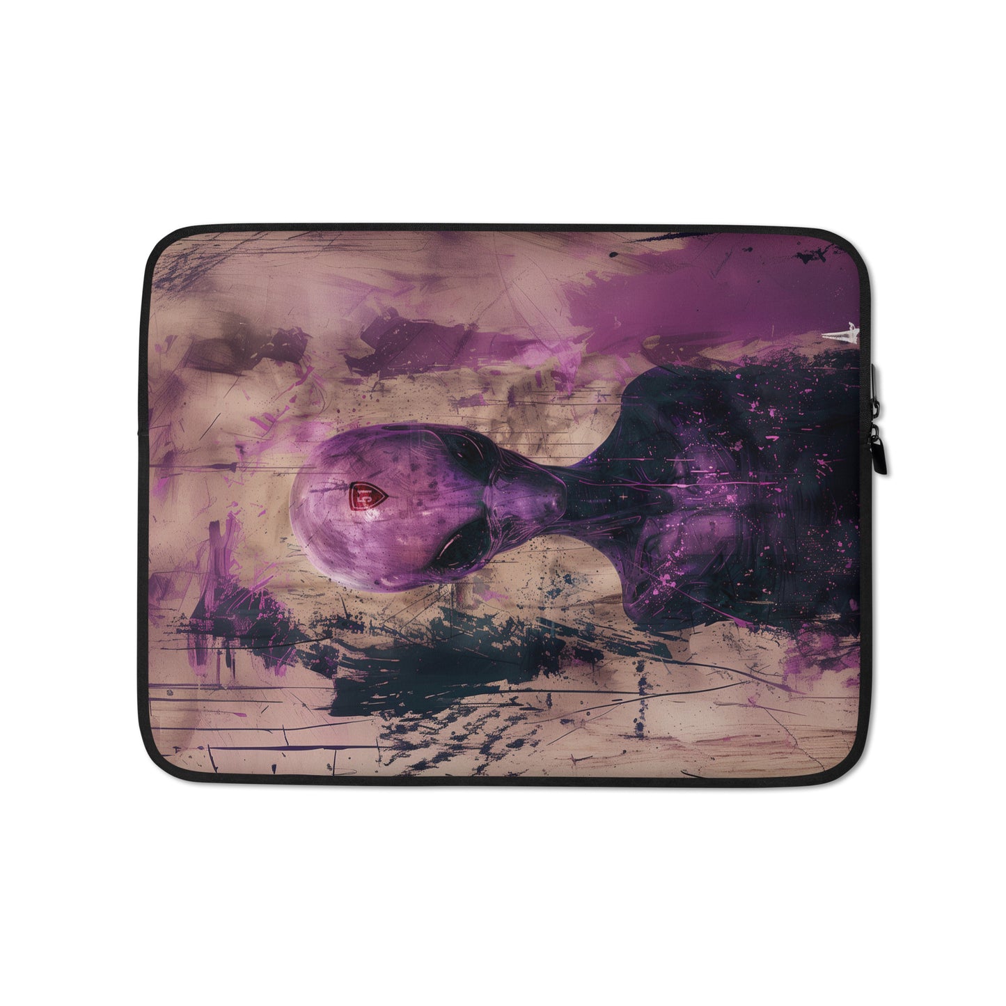 Purple Alien Grunge Laptop Sleeve