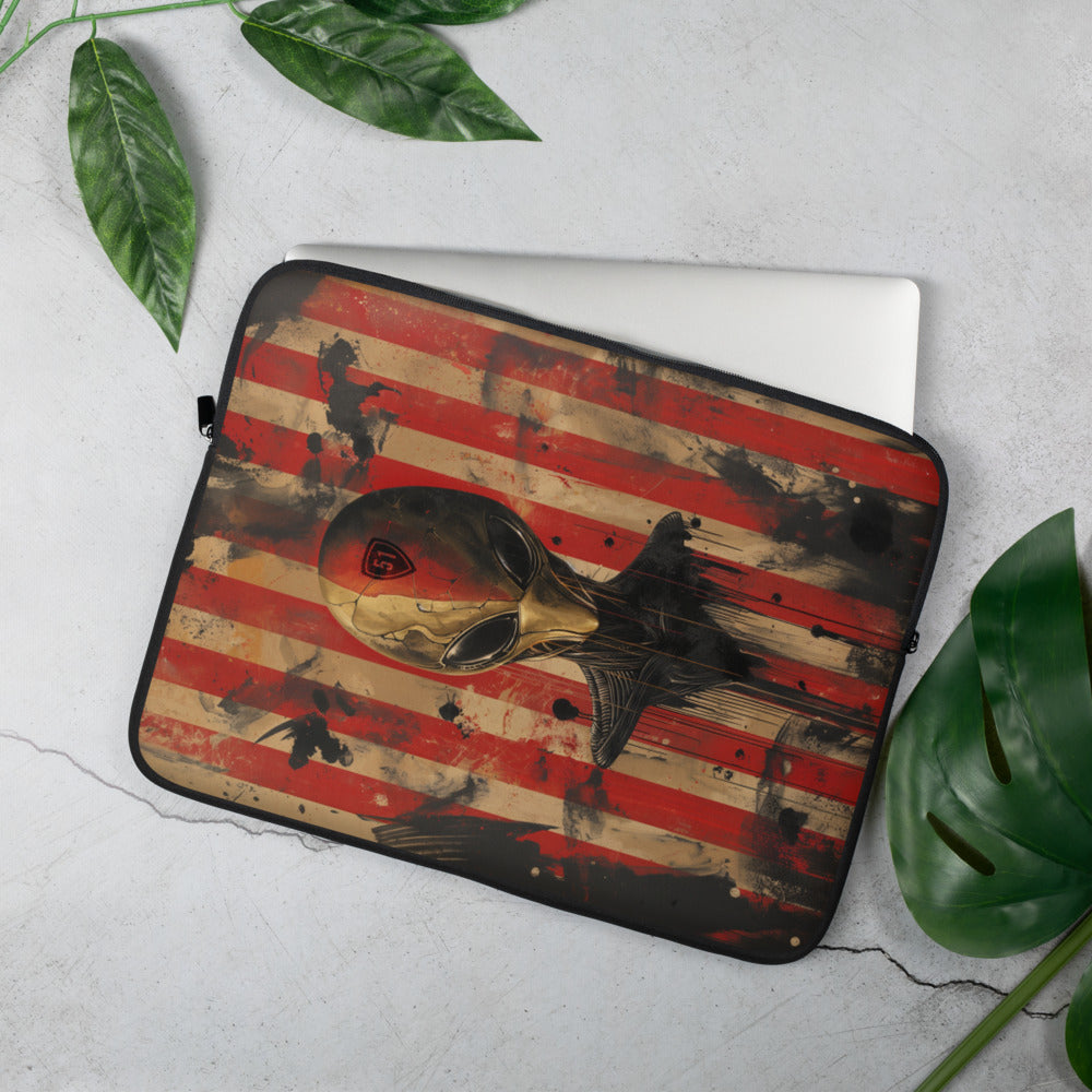 Alien Grunge Crackle Laptop Sleeve
