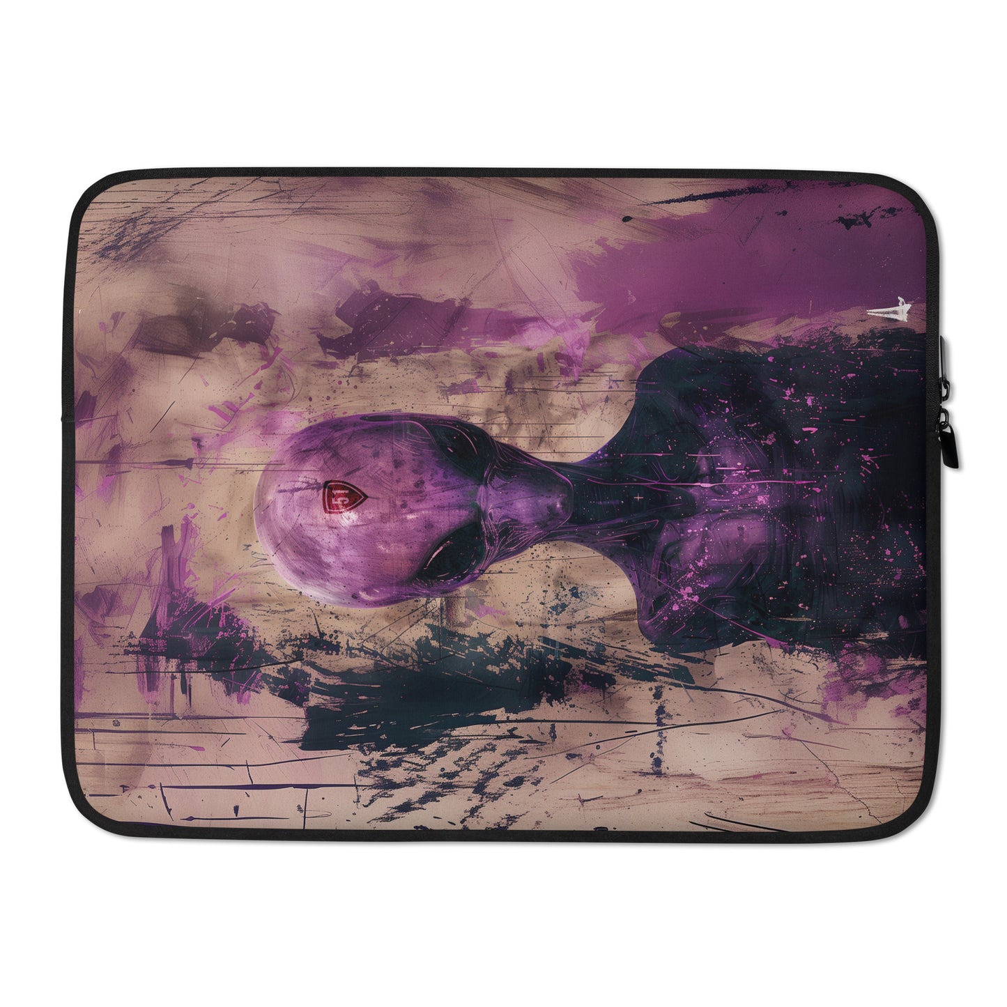 Purple Alien Grunge Laptop Sleeve