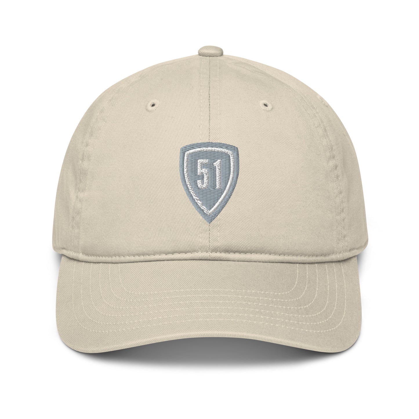 Grey Shield 51 Logo Organic dad hat