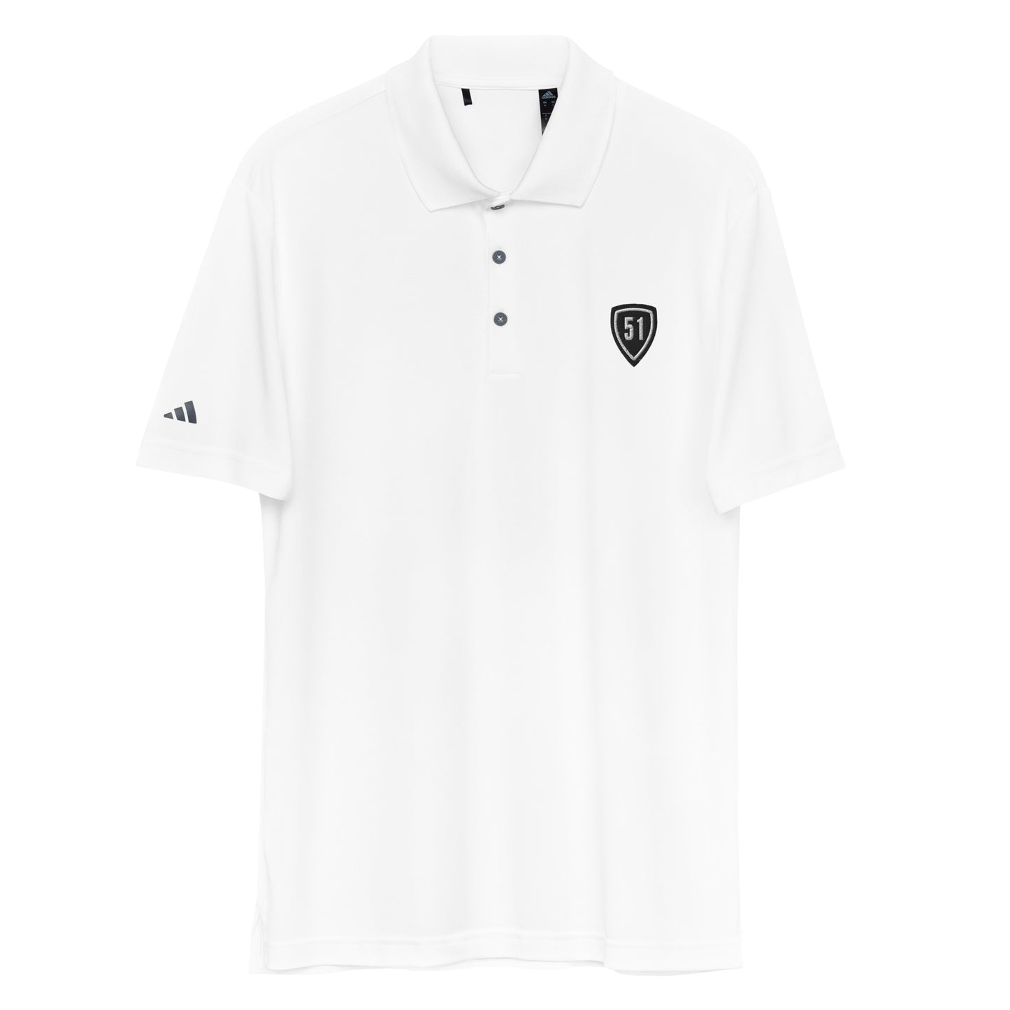 Black/White Shield 51 Logo Adidas performance polo shirt