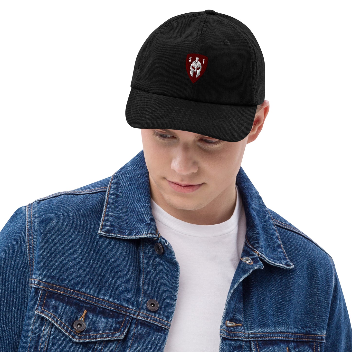 Red Spartan Shield 51 Corduroy hat