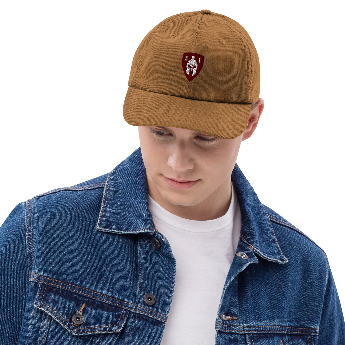 Red Spartan Shield 51 Corduroy hat