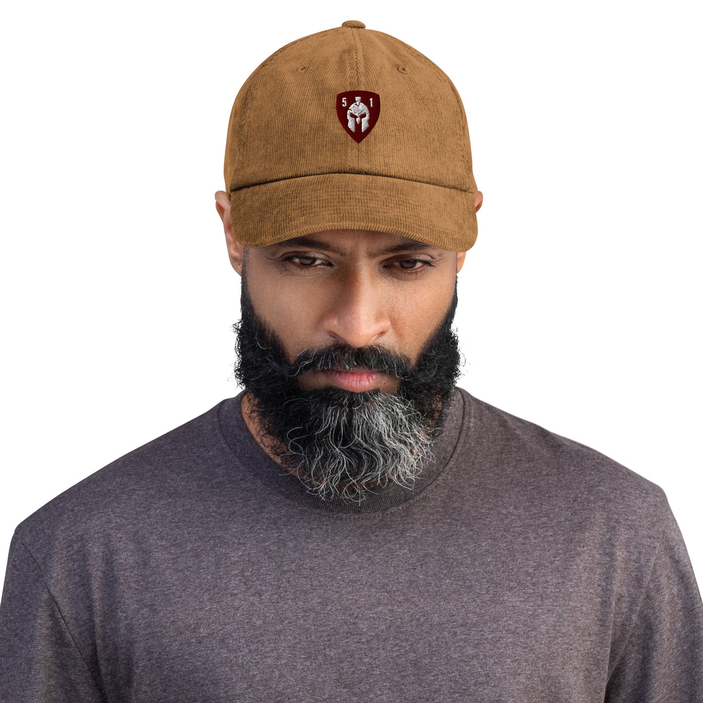 Red Spartan Shield 51 Corduroy hat