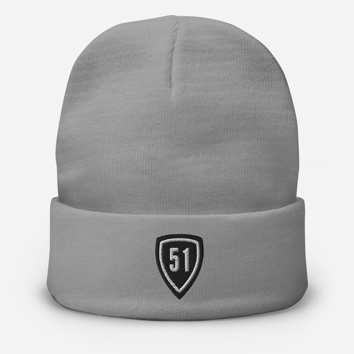 Black Shield 51 Embroidered Beanie