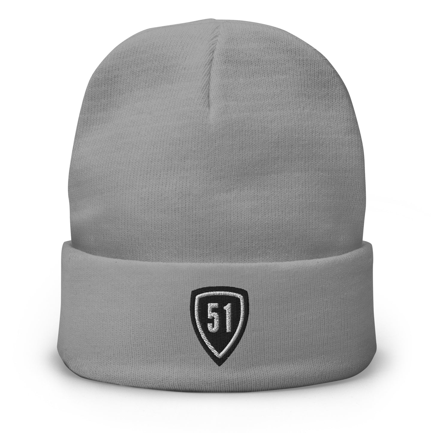 Black Shield 51 Embroidered Beanie