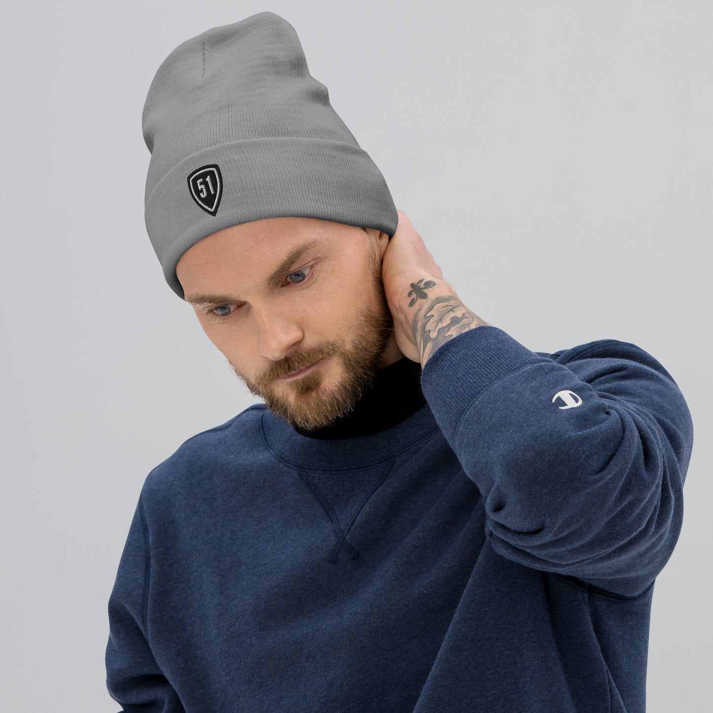 Black Shield 51 Embroidered Beanie