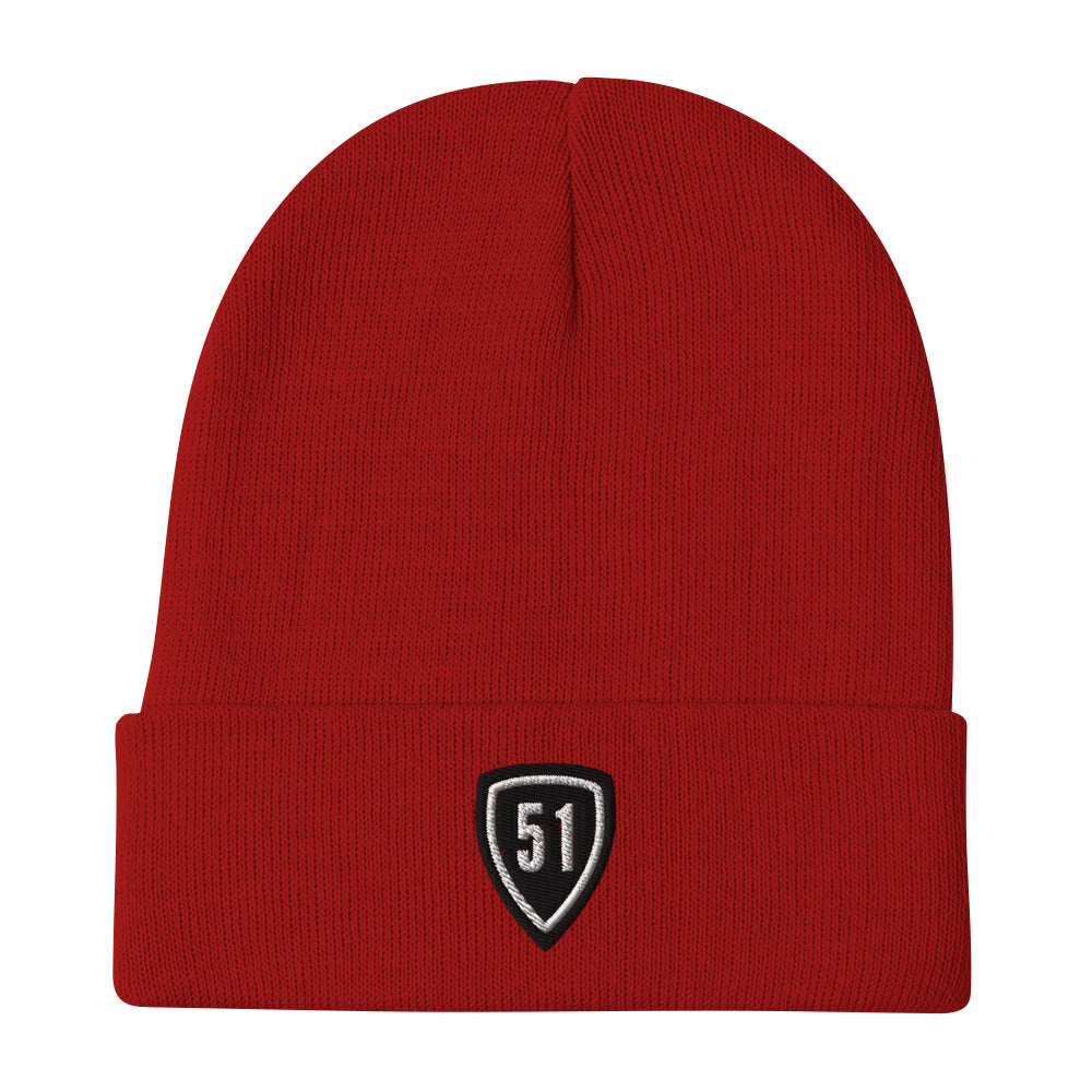 Black Shield 51 Embroidered Beanie