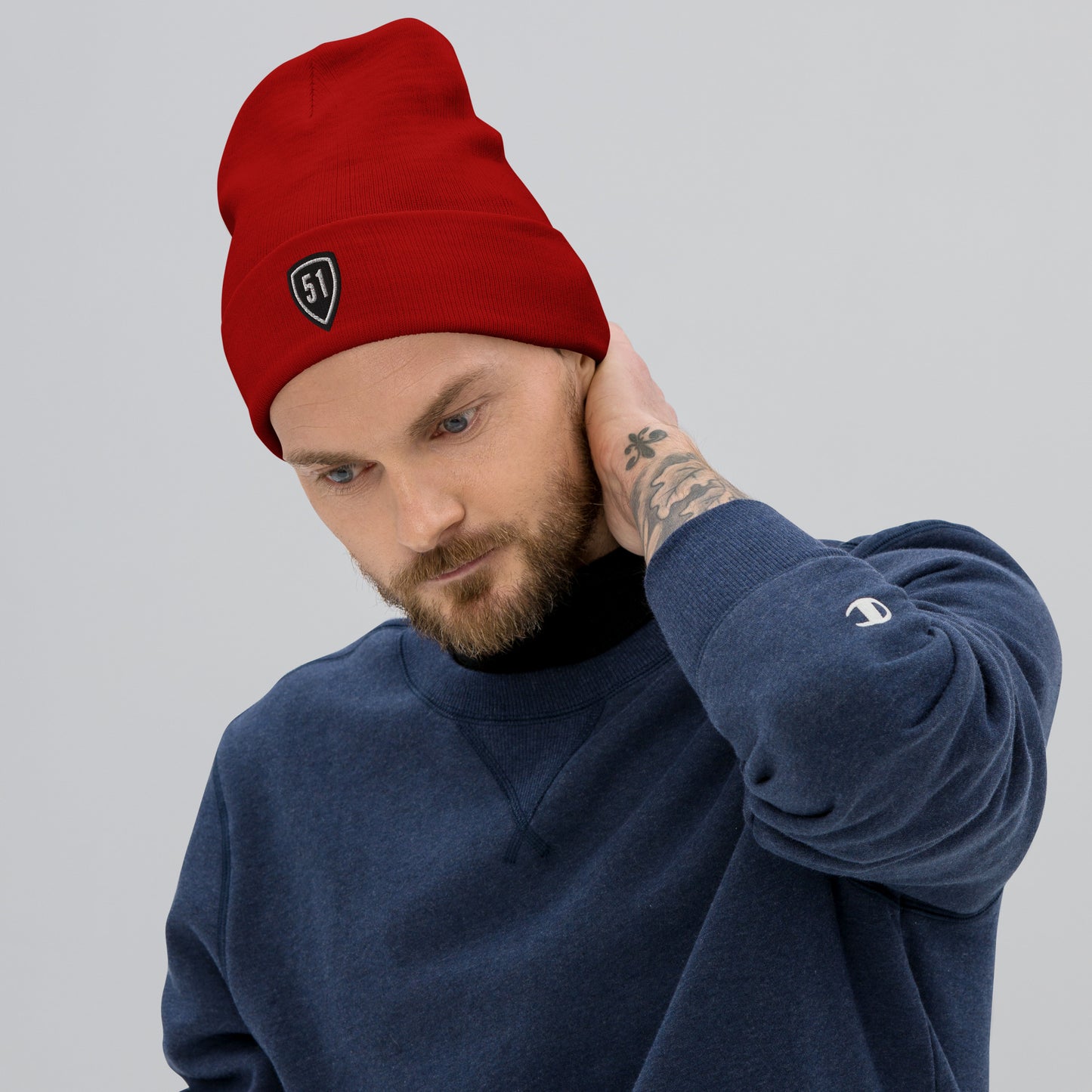 Black Shield 51 Embroidered Beanie