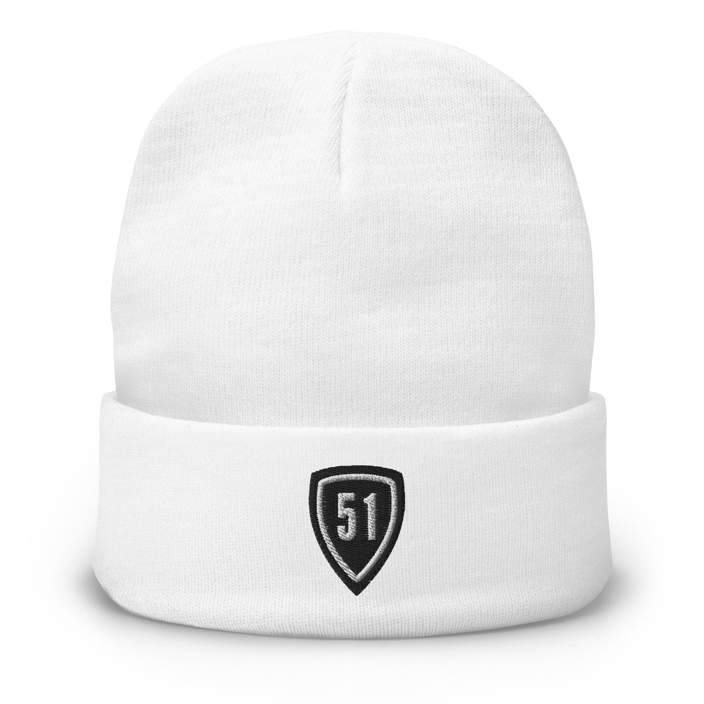 Black Shield 51 Embroidered Beanie