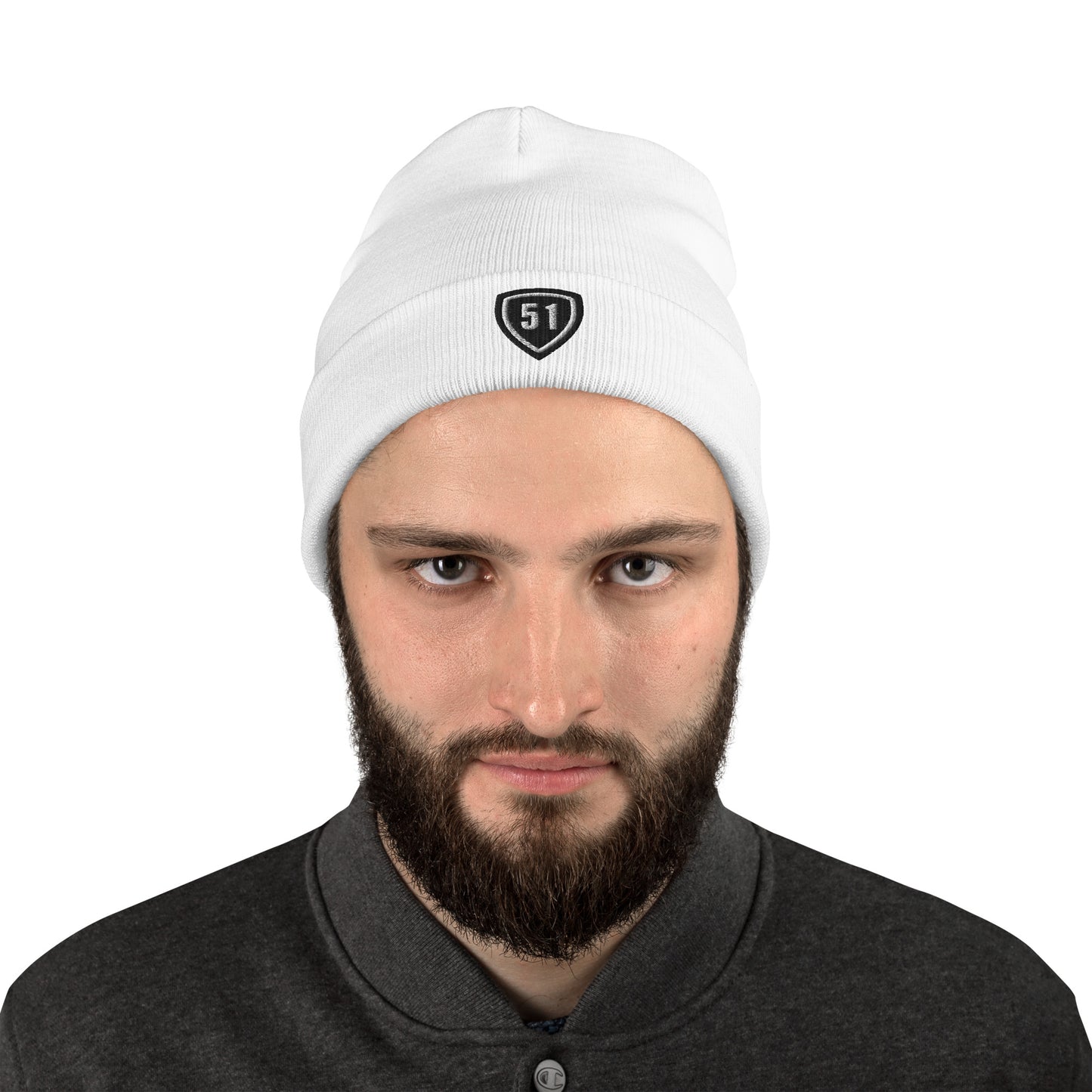 Black Shield 51 Embroidered Beanie