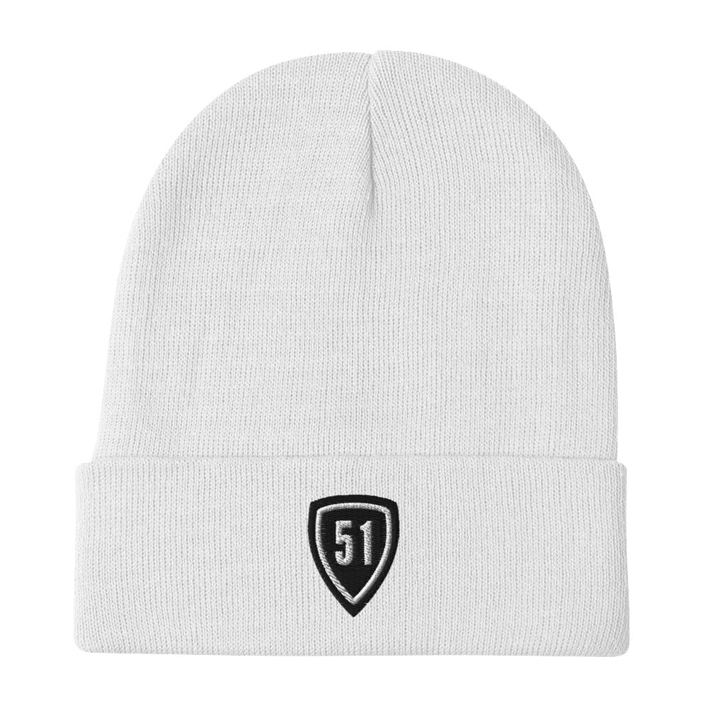 Black Shield 51 Embroidered Beanie