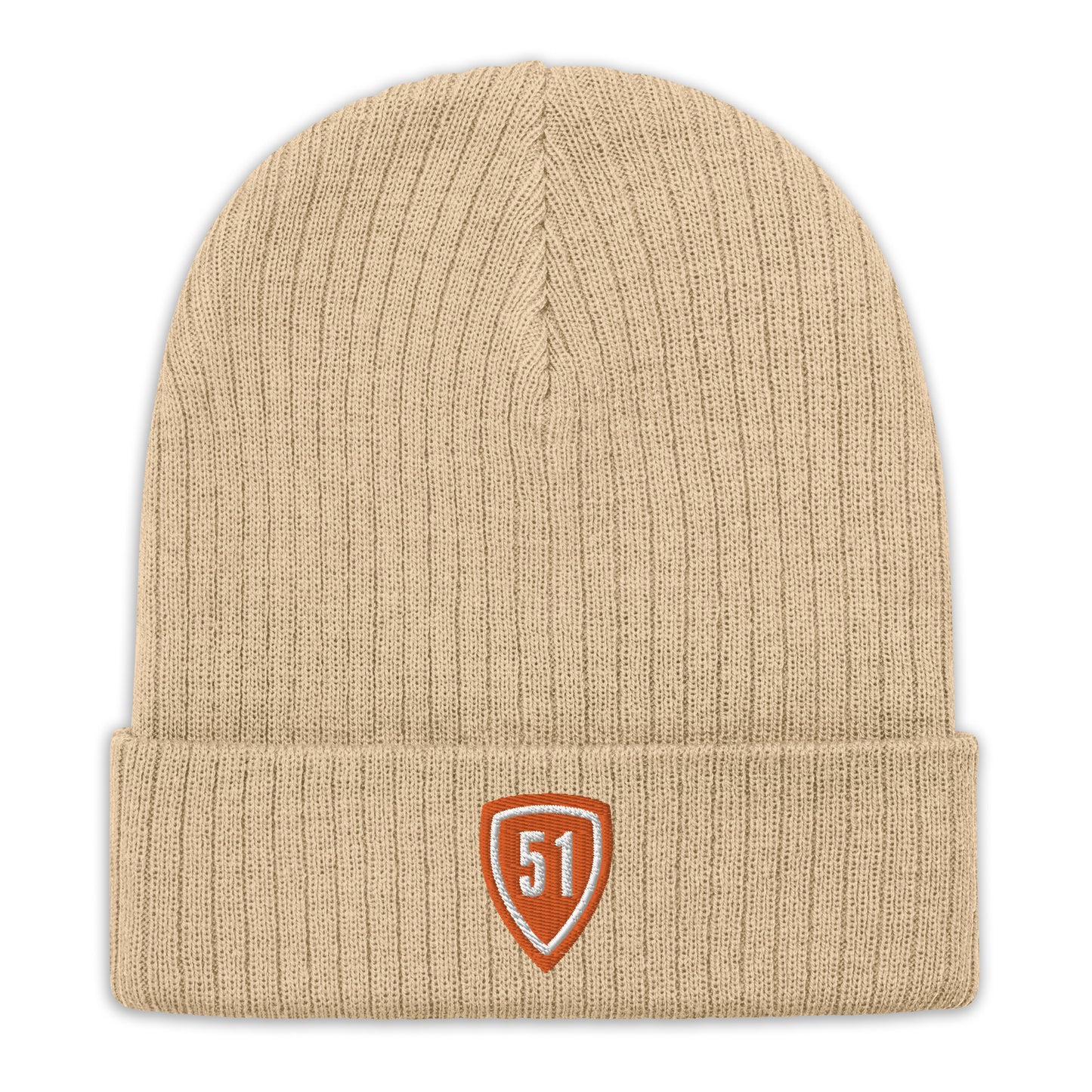 Orange Shield 51 Ribbed knit beanie