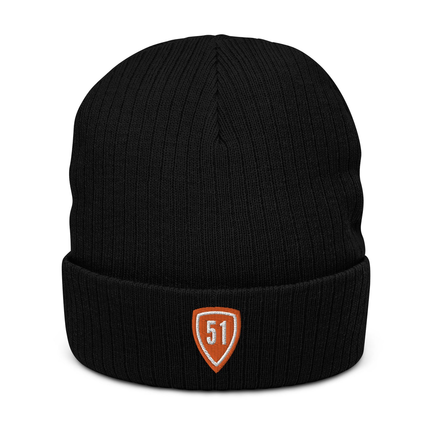 Orange Shield 51 Ribbed knit beanie