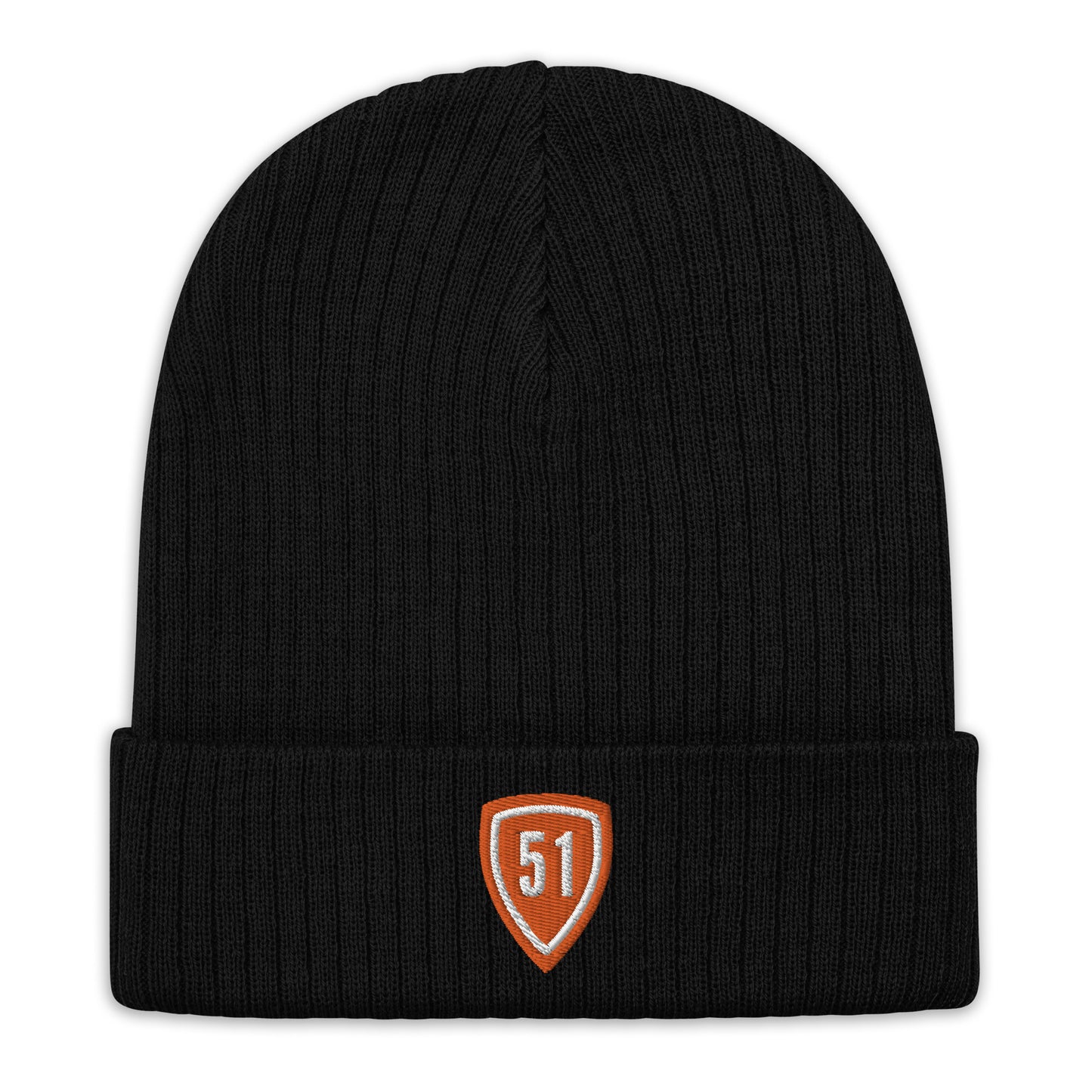 Orange Shield 51 Ribbed knit beanie