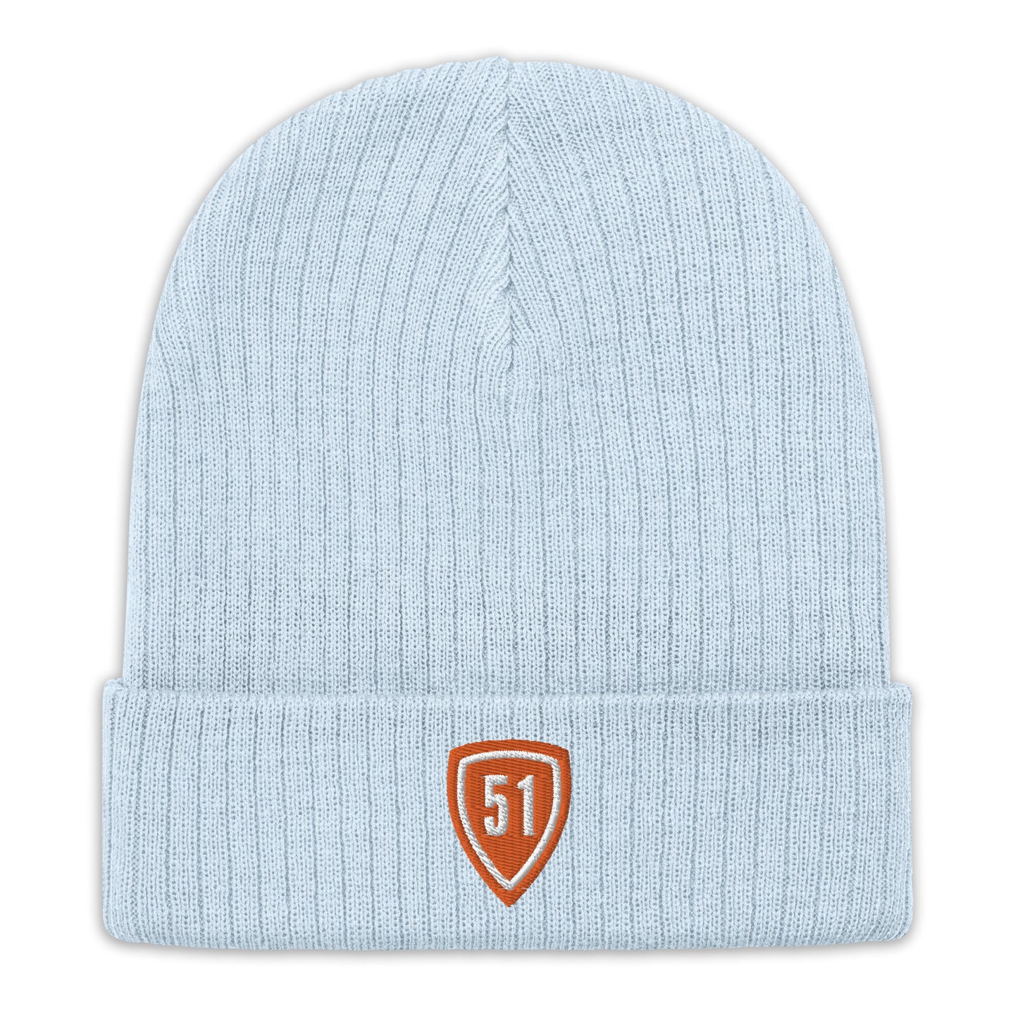 Orange Shield 51 Ribbed knit beanie