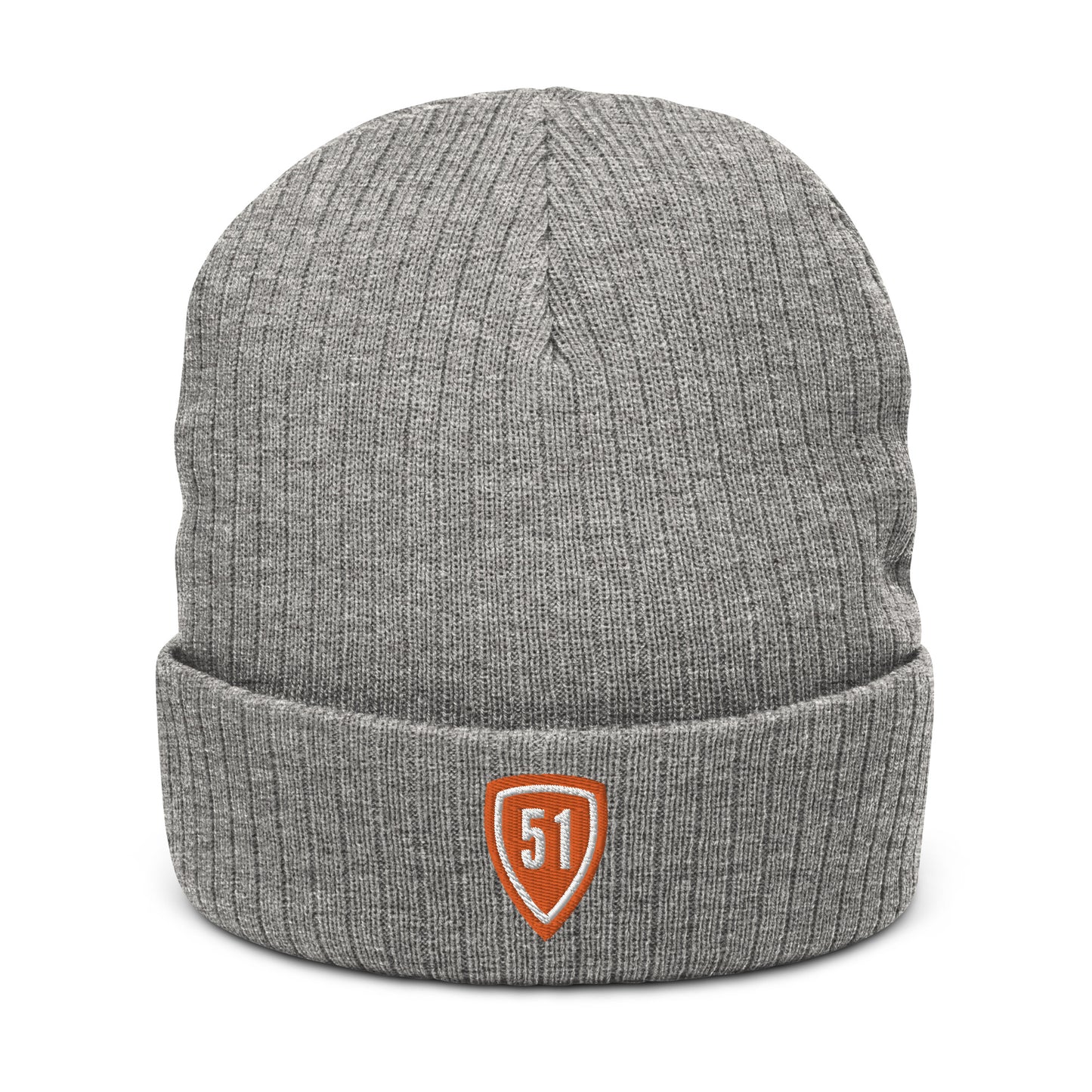 Orange Shield 51 Ribbed knit beanie