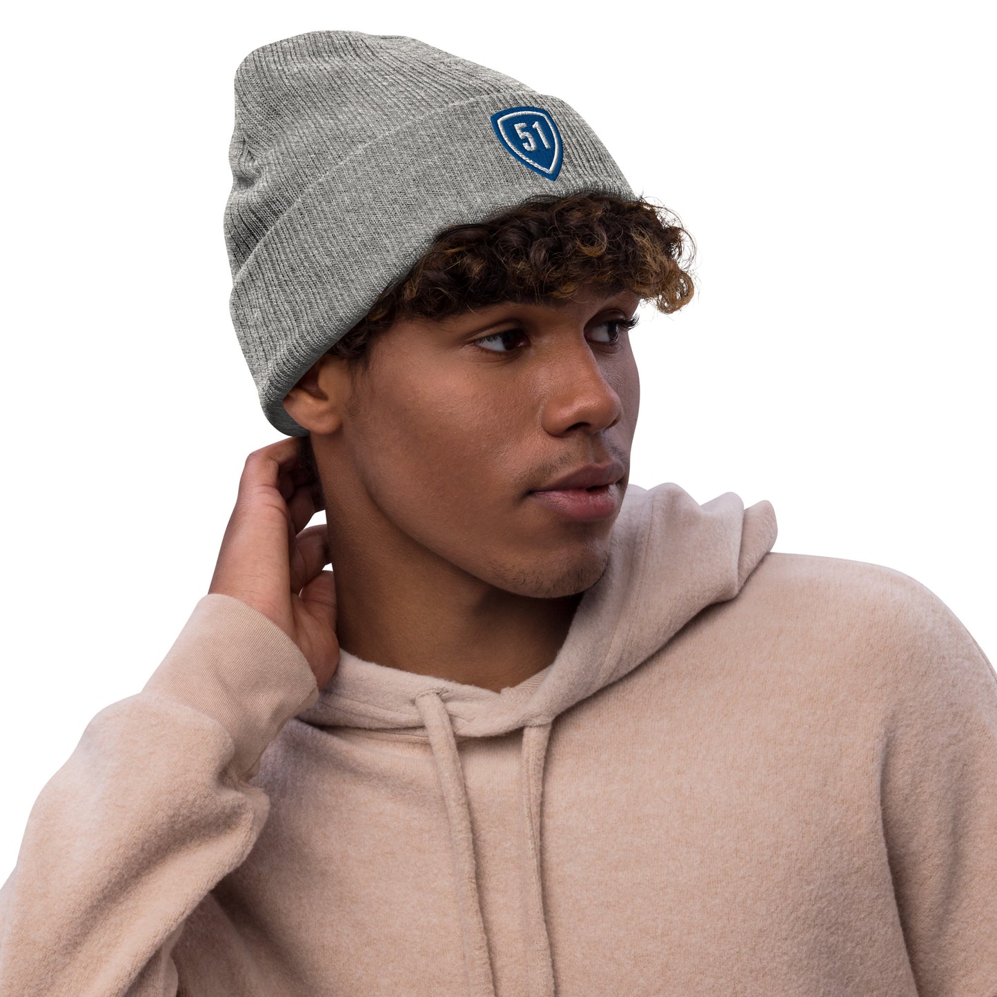 Blue Shield 51 Ribbed knit beanie