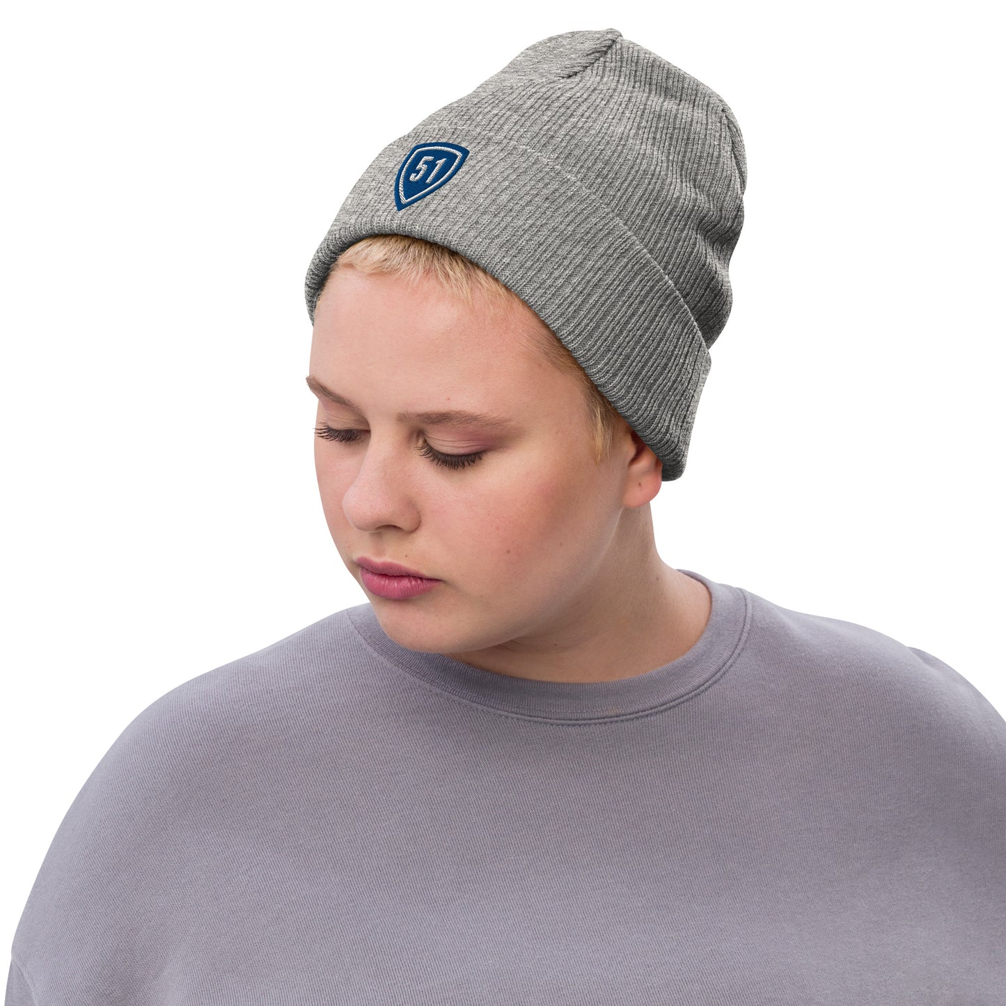 Blue Shield 51 Ribbed knit beanie