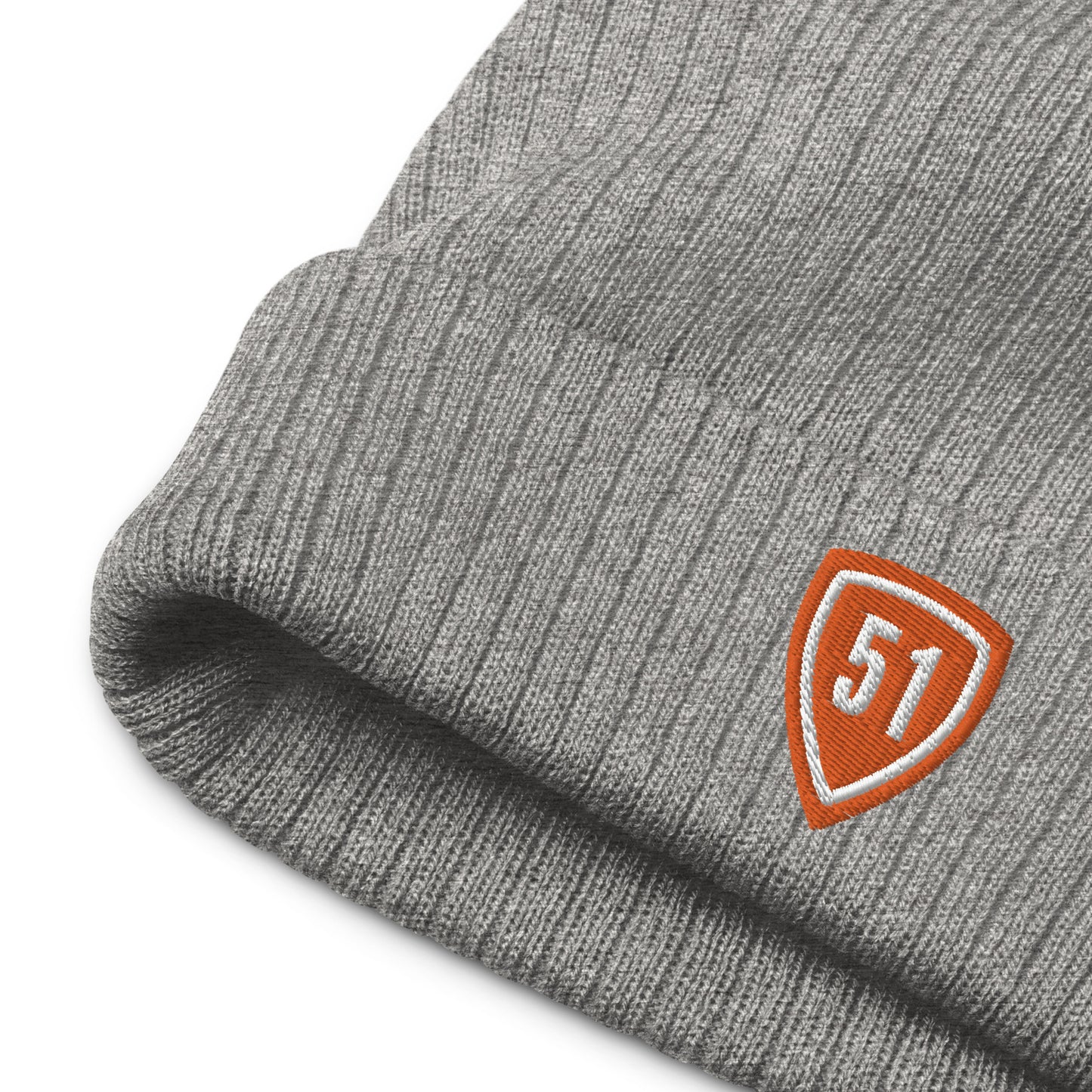 Orange Shield 51 Ribbed knit beanie