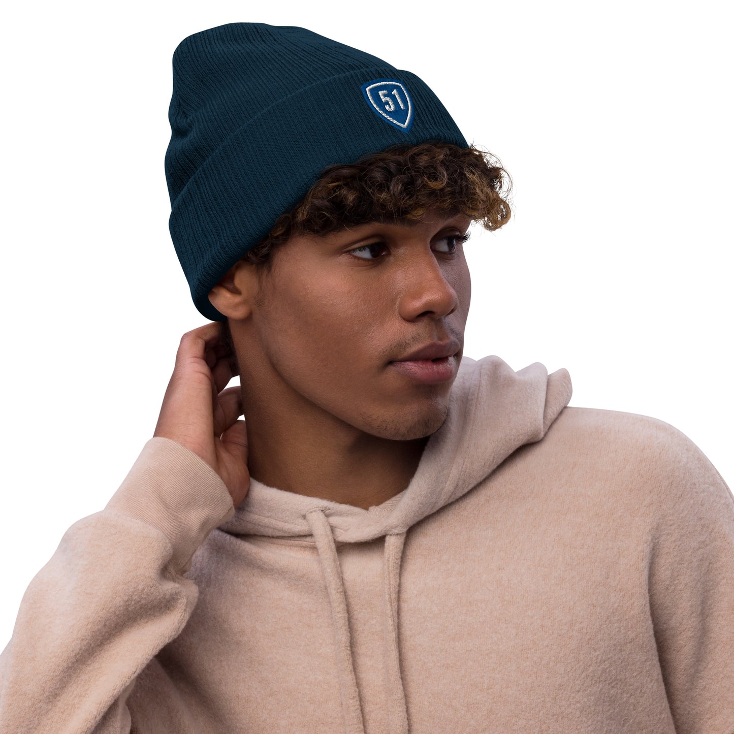 Blue Shield 51 Ribbed knit beanie