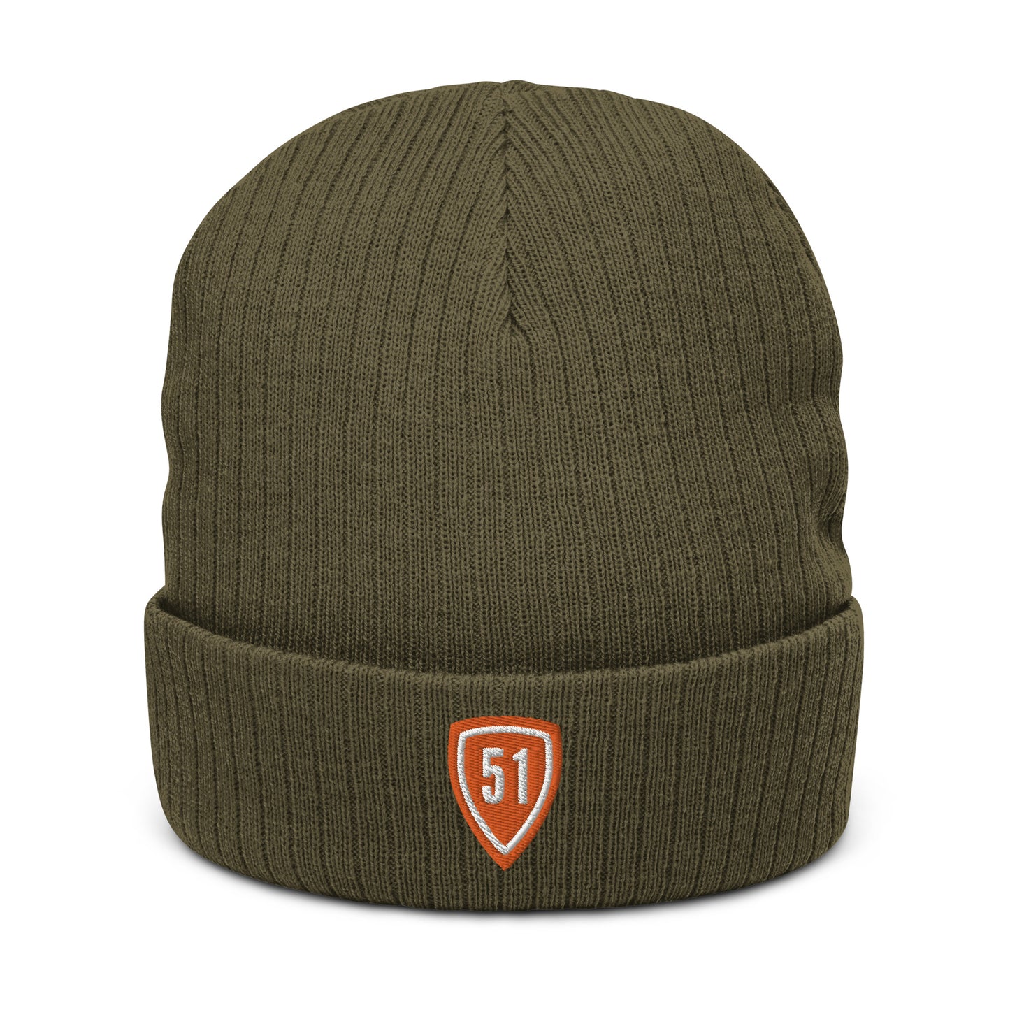 Orange Shield 51 Ribbed knit beanie